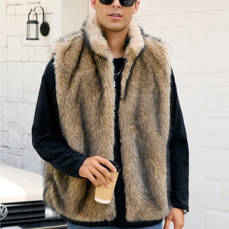 2025 Winter Thicken Warm Loose Size Waistcoat Jackets Sleeveless Fur Fluffy Coats Outwear Retro Mens Faux Fox Fur V-neck Vest
2025 Winter Thicken Warm Loose Size Waistcoat Jackets Sleeveless Fur Fluffy Coats Outwear Retro Mens Faux Fox Fur V-neck Vest