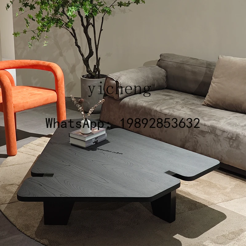 LYY minimalist irregular cheese coffee table creative high sense black antique wooden tea table
LYY minimalist irregular cheese coffee table creative high sense black antique wooden tea table