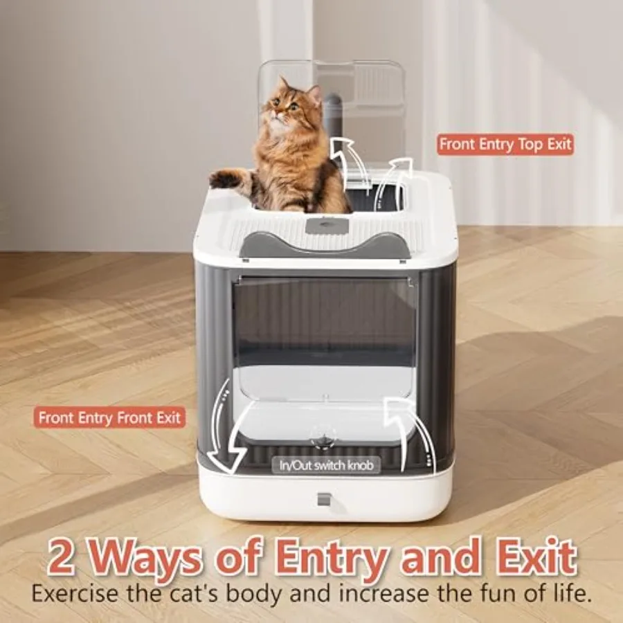 Fully enclosed covered cat litter box, splash-proof & easy to clean, grey drawer type for home
Fully enclosed covered cat litter box, splash-proof & easy to clean, grey drawer type for home