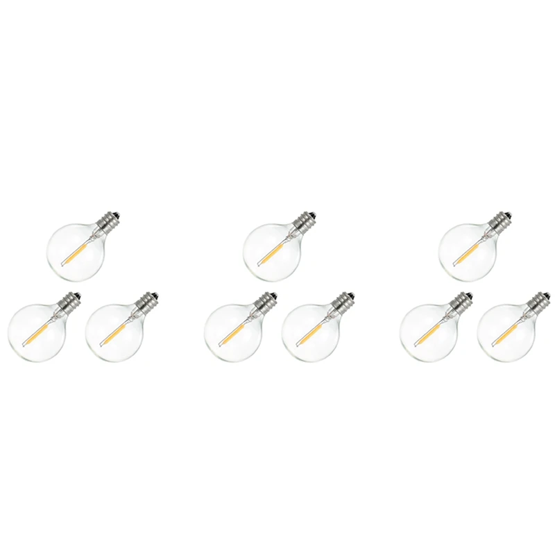 9Pcs G40 LED Replacement Light Bulbs, E12 Screw Base Shatterproof LED Globe Bulbs For Solar String Lights Warm White
9Pcs G40 LED Replacement Light Bulbs, E12 Screw Base Shatterproof LED Globe Bulbs For Solar String Lights Warm White