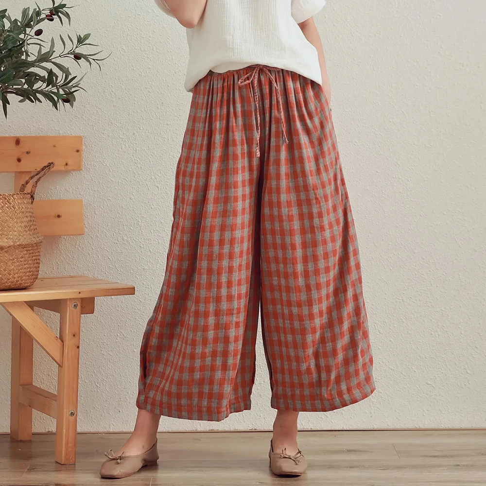 Maternity Women Plaid Linen Wide Leg Pregnancy Pants High Waist Drawstring Loose Cropped Breathable Trousers Light FitFlex
Maternity Women Plaid Linen Wide Leg Pregnancy Pants High Waist Drawstring Loose Cropped Breathable Trousers Light FitFlex