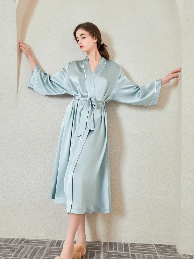 Элегантный длинный женский шелковый халат-кимоно, роскошная ночная рубашка из 100% тутового шелка, халат с поясом, женская сексуальная одежда для дома, ночная рубашка PJS
Элегантный длинный женский шелковый халат-кимоно, роскошная ночная рубашка из 100% тутового шелка, халат с поясом, женская сексуальная одежда для дома, ночная рубашка PJS