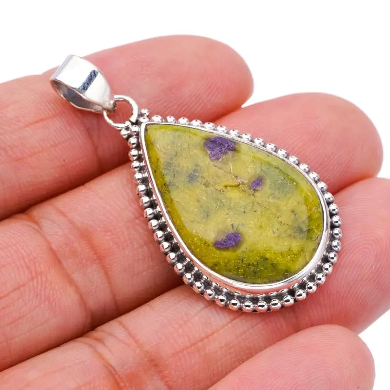 StarGems® Natural Yellow Jasper Handmade 925 Sterling Silver Pendant 1.75" F4356
StarGems® Natural Yellow Jasper Handmade 925 Sterling Silver Pendant 1.75" F4356