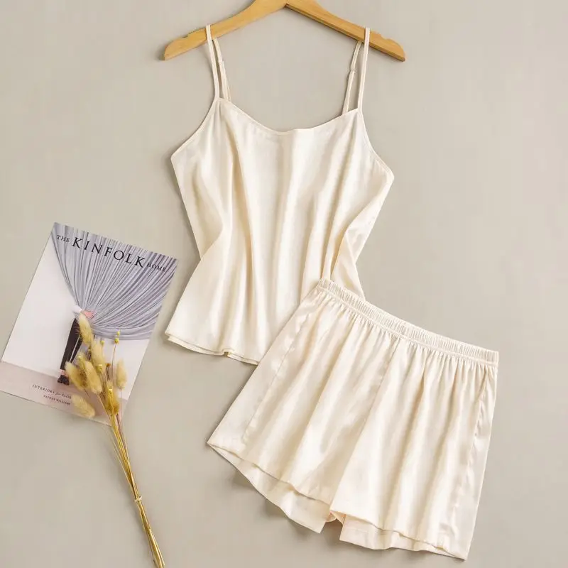 Silk Suspender Pajamas Sets Women's Summer Thin 2025 Shorts Home Clothes Womens 2 Piece Outfit Pyjamas Set Woman Nightwear Korea
Silk Suspender Pajamas Sets Women's Summer Thin 2025 Shorts Home Clothes Womens 2 Piece Outfit Pyjamas Set Woman Nightwear Korea