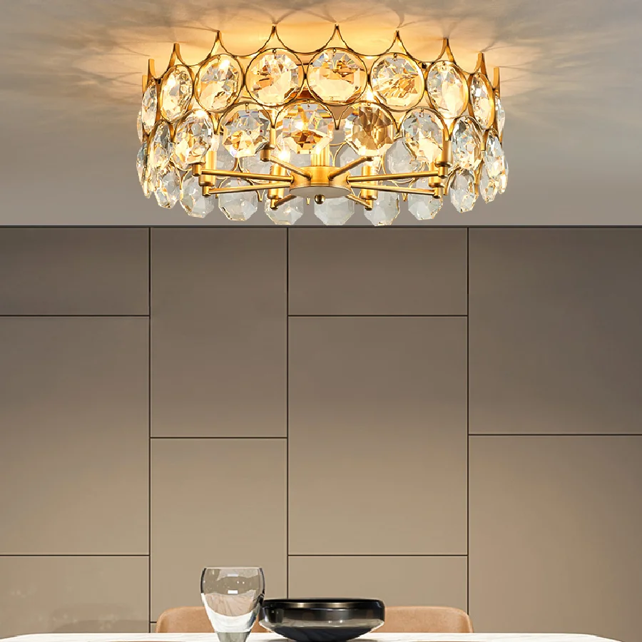 American ceiling lamp living room modern crystal bedroom lighting Nordic retro LED crystal lamp
American ceiling lamp living room modern crystal bedroom lighting Nordic retro LED crystal lamp