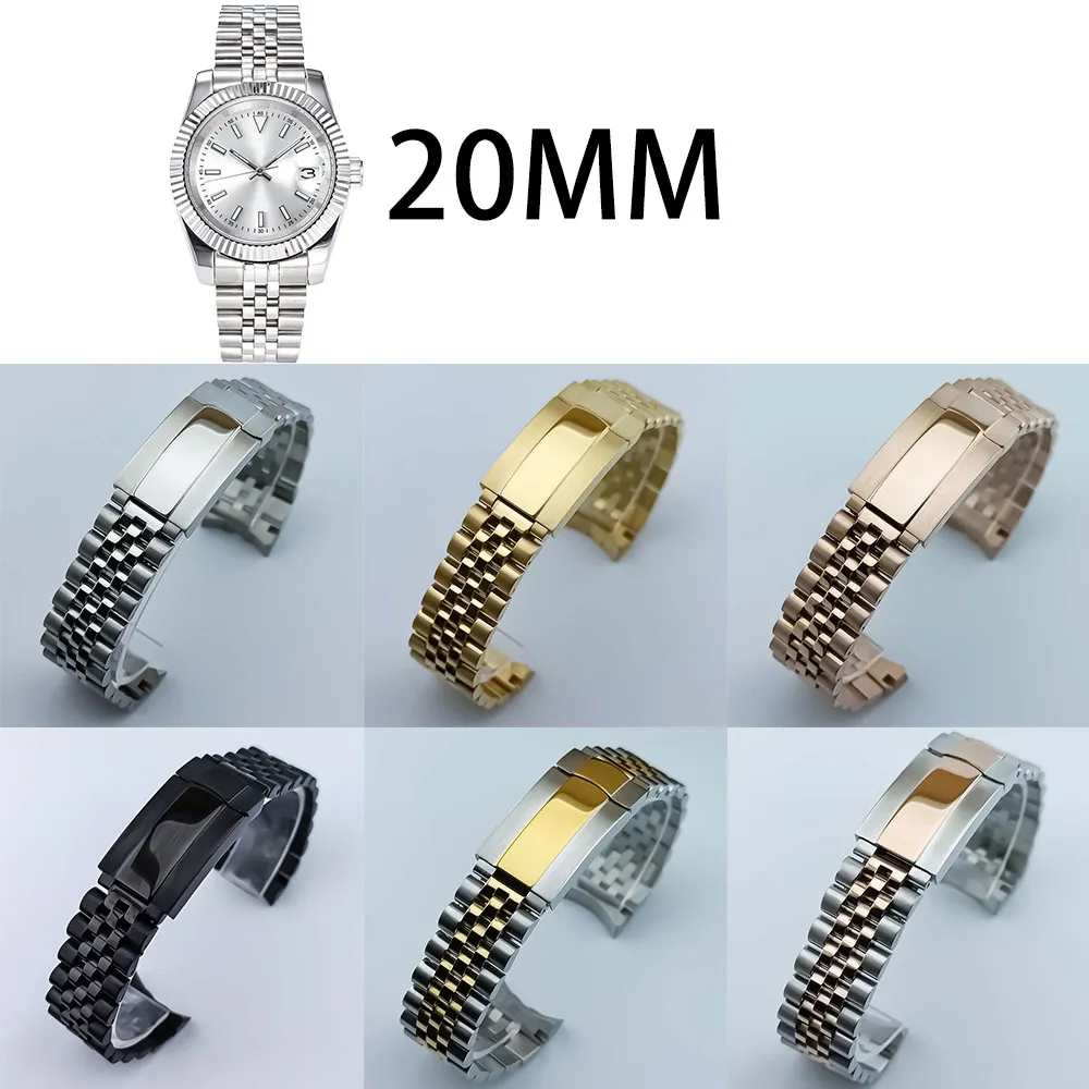 20mm watch strap with stainless steel five bead strap, suitable for 36mm and 39mm case watch accessories
20mm watch strap with stainless steel five bead strap, suitable for 36mm and 39mm case watch accessories
