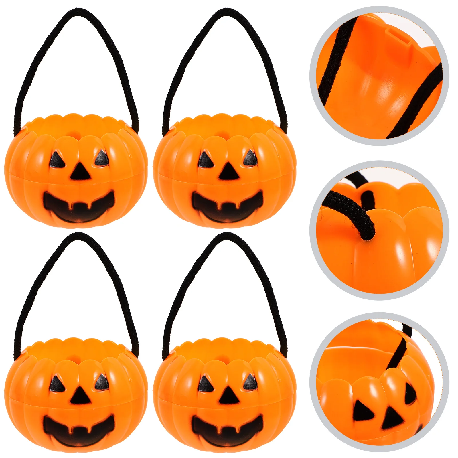 4 Pcs Round Pumpkin Bucket Candy Bag Trick Treat Buckets Bulk Orange Plastic Handheld
4 Pcs Round Pumpkin Bucket Candy Bag Trick Treat Buckets Bulk Orange Plastic Handheld