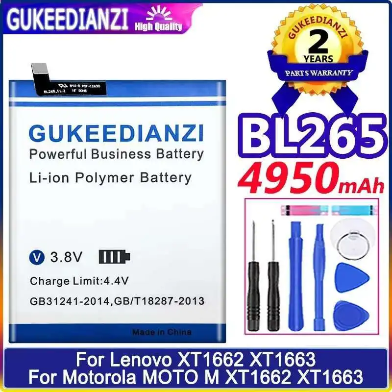 Stable 4950mAh BL265 Mobile Phone Battery For Lenovo XT1662 For Motorola Moto M XT1662 XT1663 Reliable Replacement
Stable 4950mAh BL265 Mobile Phone Battery For Lenovo XT1662 For Motorola Moto M XT1662 XT1663 Reliable Replacement