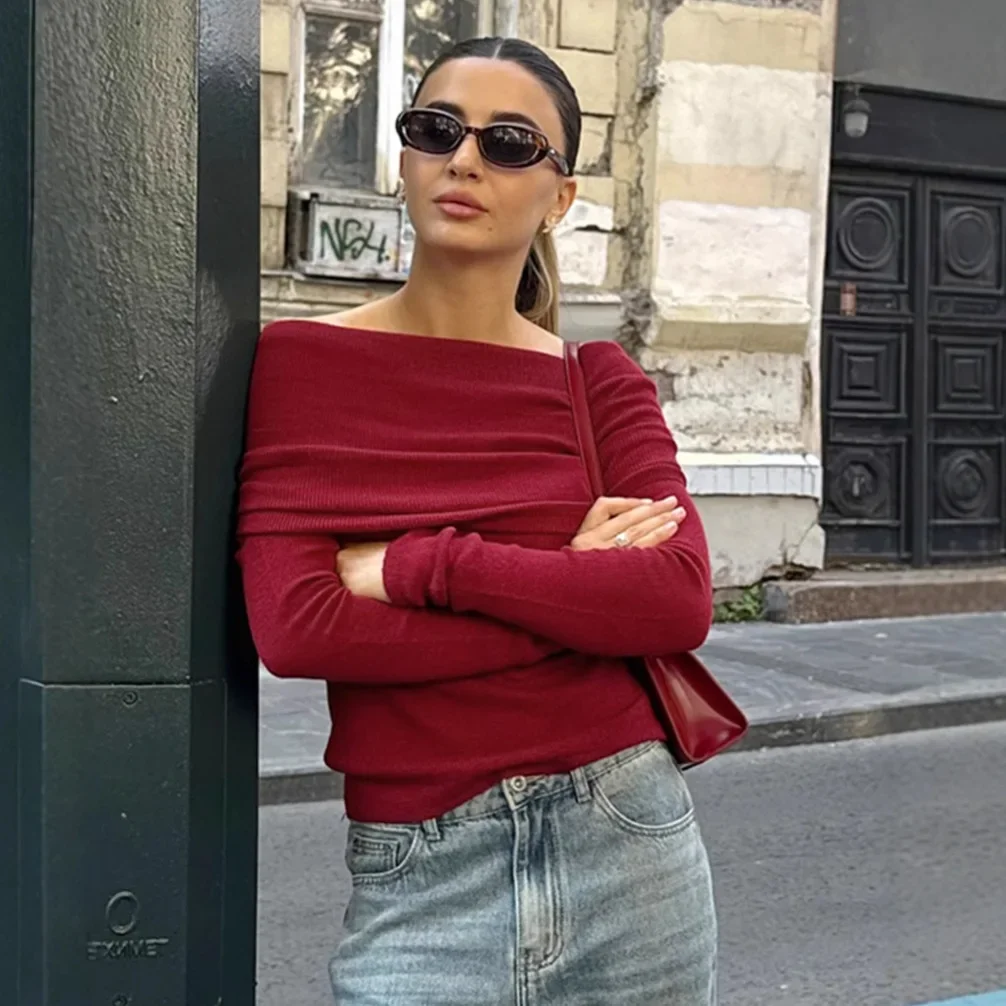 New Angola Red One-word Collar Off-the-shoulder Knitted Sweater Autumn And Winter Fashion Versatile Long-sleeved T-shirt Sweater
New Angola Red One-word Collar Off-the-shoulder Knitted Sweater Autumn And Winter Fashion Versatile Long-sleeved T-shirt Sweater