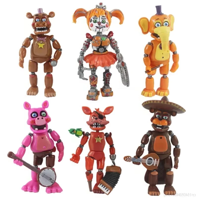 6 шт. фигурки FNAF Freddy Bonnie Foxy Fazbear Bear Five Nights, модель из ПВХ, экшн-фигурки, игрушки для детей, подарок на день рождения
6 шт. фигурки FNAF Freddy Bonnie Foxy Fazbear Bear Five Nights, модель из ПВХ, экшн-фигурки, игрушки для детей, подарок на день рождения