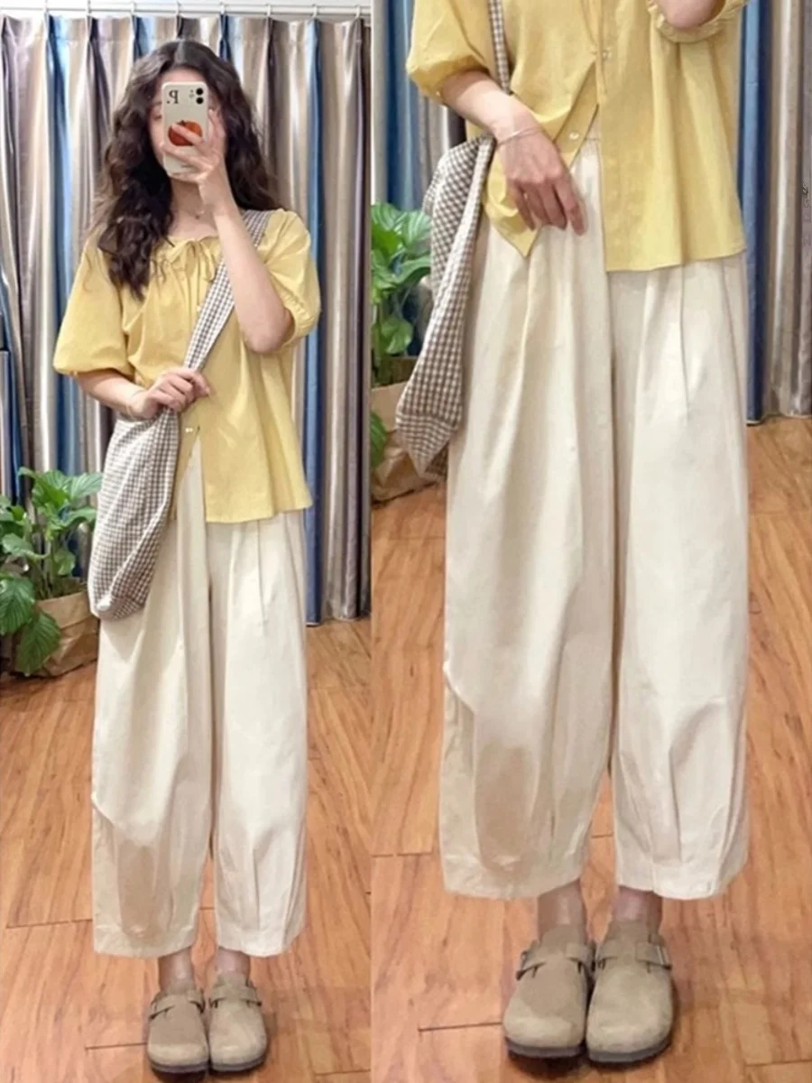 High Waist Cotton Linen Wide Leg Pants Women's Summer Slim Straight Loose Casual Carrot Pants Linen Nine Point Pants
High Waist Cotton Linen Wide Leg Pants Women's Summer Slim Straight Loose Casual Carrot Pants Linen Nine Point Pants