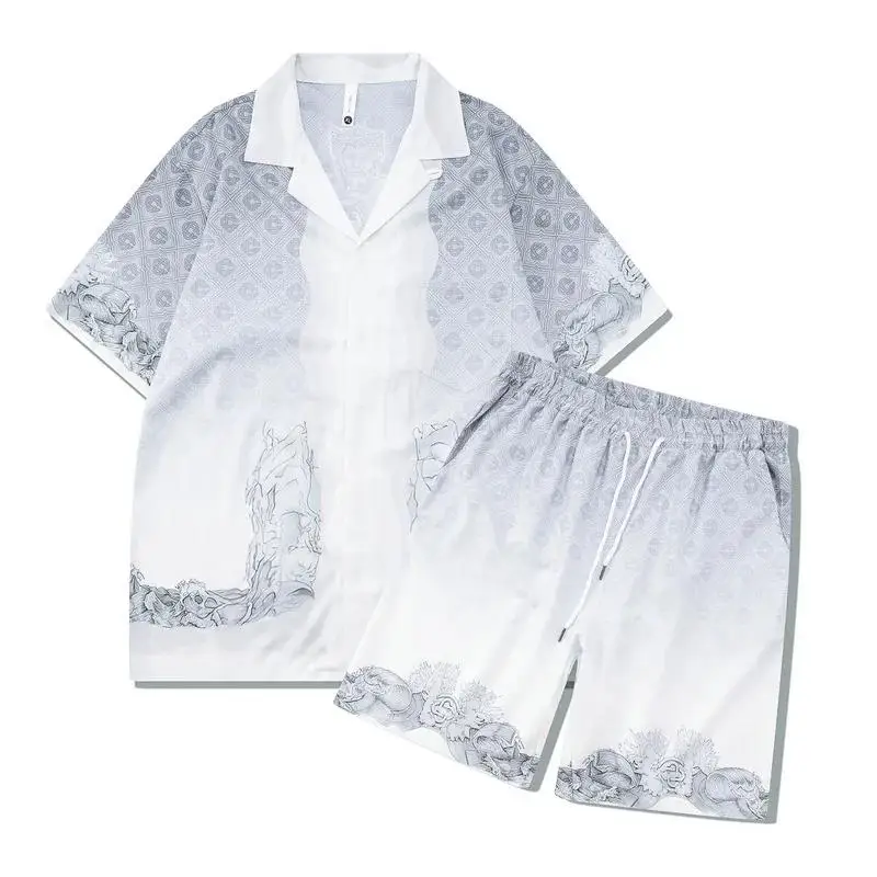 Trendy Vintage Style Men's Short Sleeve Shirt Silver White Stone Carving Digital Printing Casual Fashionable Gentleman's Suit
Trendy Vintage Style Men's Short Sleeve Shirt Silver White Stone Carving Digital Printing Casual Fashionable Gentleman's Suit
