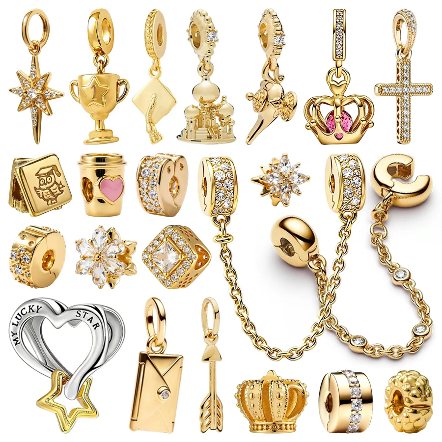 New Golden Charm DIY Jewelry Gift Graduation Cap Regal Crown Championship Trophy Lucky Star Pendant Fit Original Bracelets Beads
New Golden Charm DIY Jewelry Gift Graduation Cap Regal Crown Championship Trophy Lucky Star Pendant Fit Original Bracelets Beads