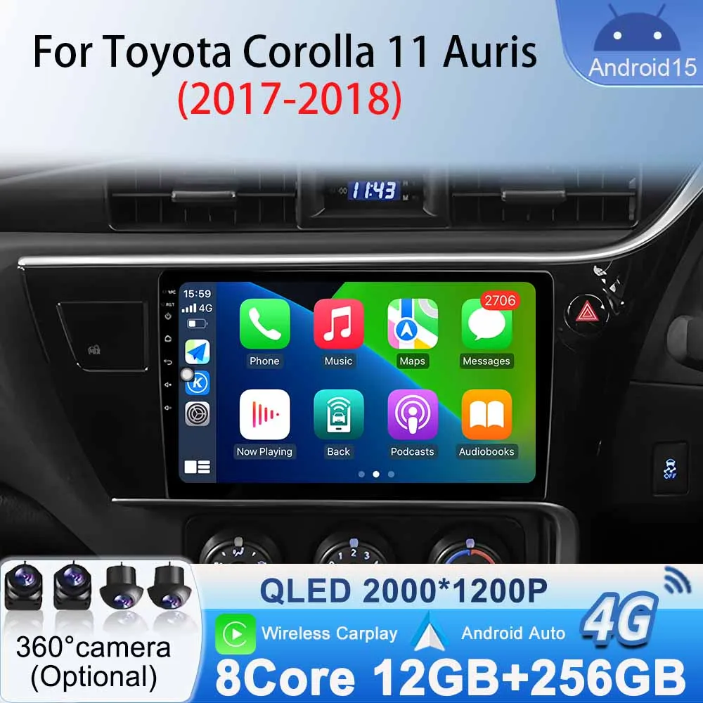 RHD for Toyota Corolla 11 Auris 2017-2018 2K QLED Car Radio Multimedia Android15 Video Player GPS Navigation Stereo CarPlay Auto
RHD for Toyota Corolla 11 Auris 2017-2018 2K QLED Car Radio Multimedia Android15 Video Player GPS Navigation Stereo CarPlay Auto