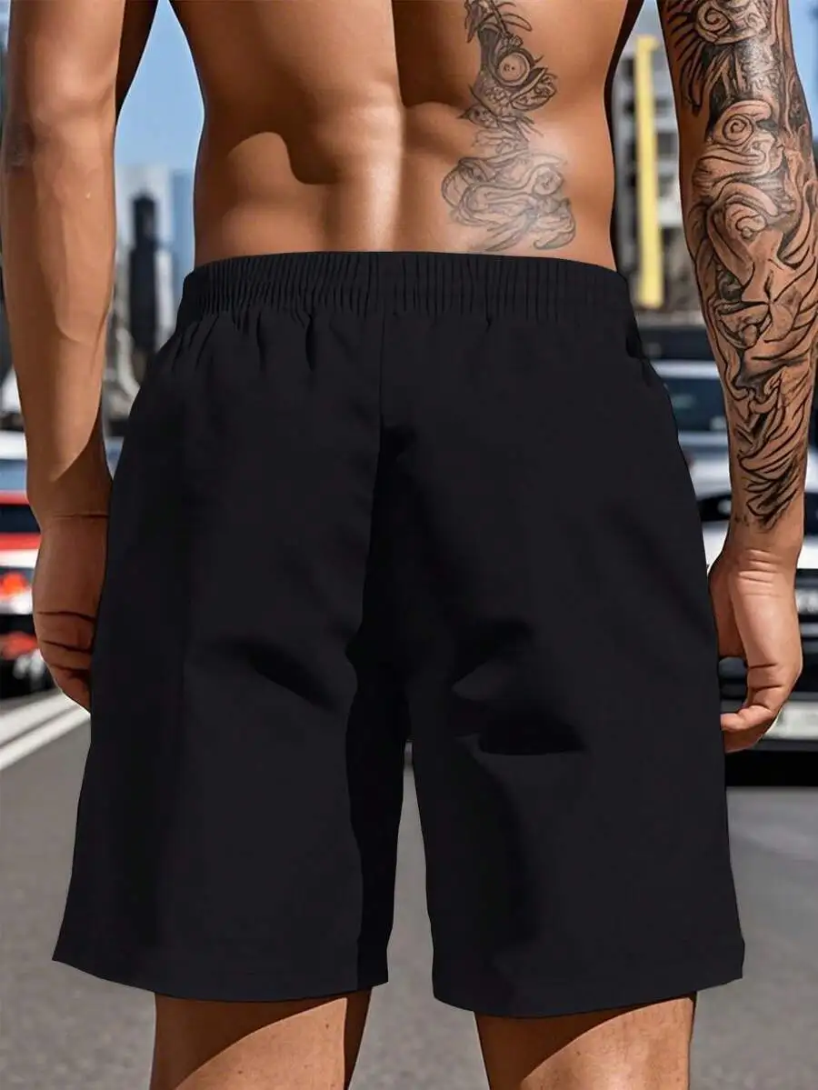 Mens Black Solid Casual Shorts Elastic Waist Loose Fit For Beach Sports Daily Wear
Mens Black Solid Casual Shorts Elastic Waist Loose Fit For Beach Sports Daily Wear