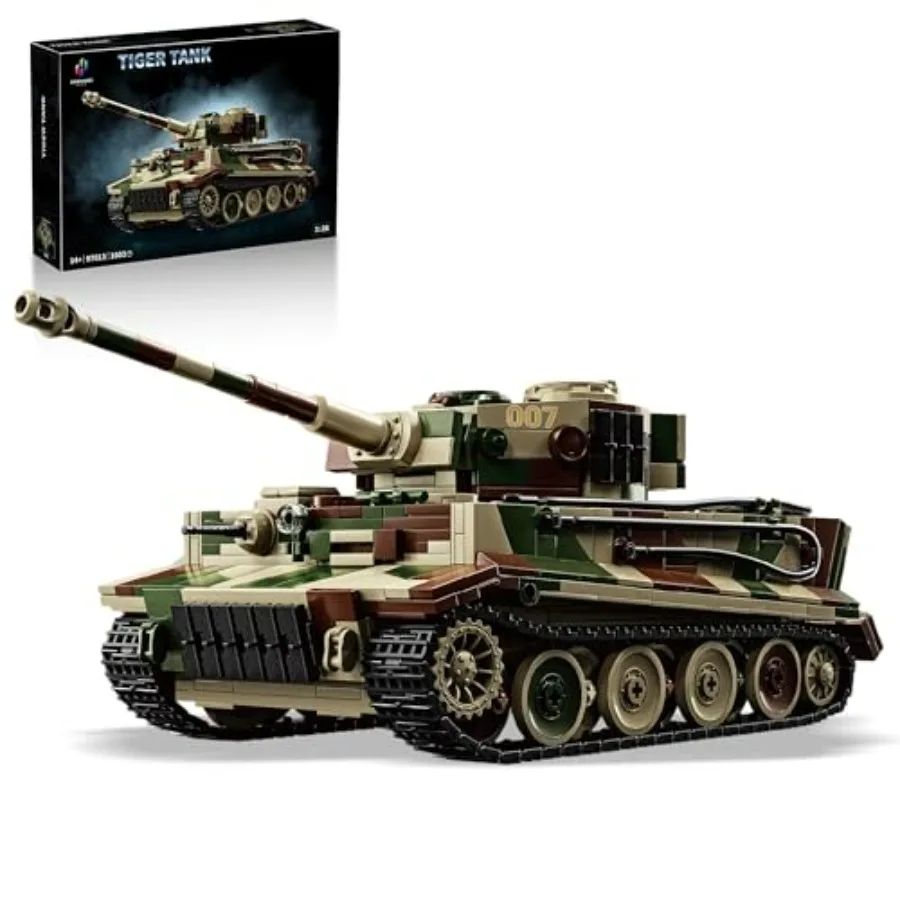 WW2 Tiger Tank building set for military vehicle enthusiasts, ABS plastic, olive green, high-detail authentic replica with mova
WW2 Tiger Tank building set for military vehicle enthusiasts, ABS plastic, olive green, high-detail authentic replica with mova