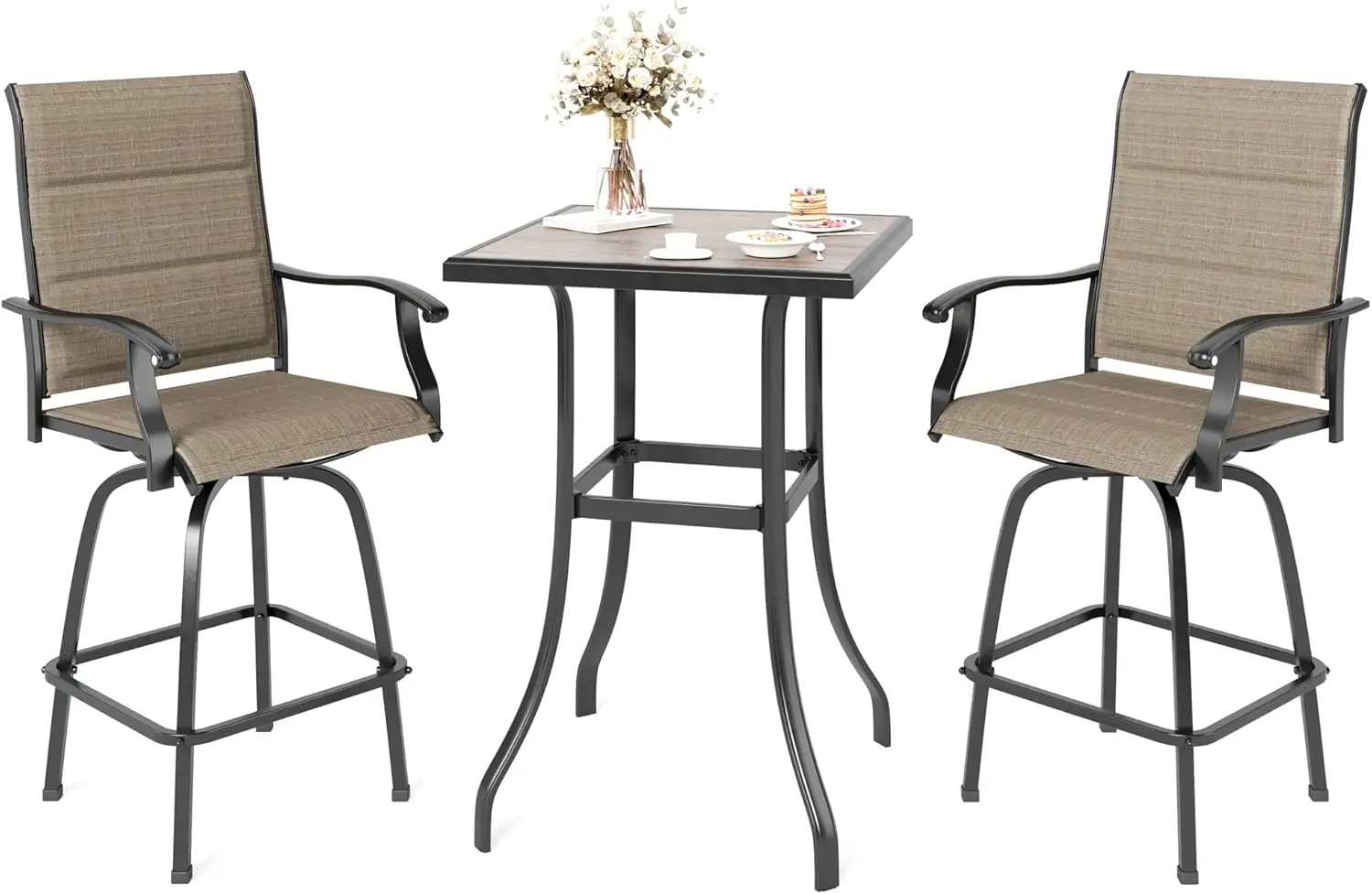 3 Piece Outdoor Swivel Bar Set, Outdoor Bar Table and Chairs Set, Patio High Top Table and Chairs, Tall Bistro Set Patio
3 Piece Outdoor Swivel Bar Set, Outdoor Bar Table and Chairs Set, Patio High Top Table and Chairs, Tall Bistro Set Patio