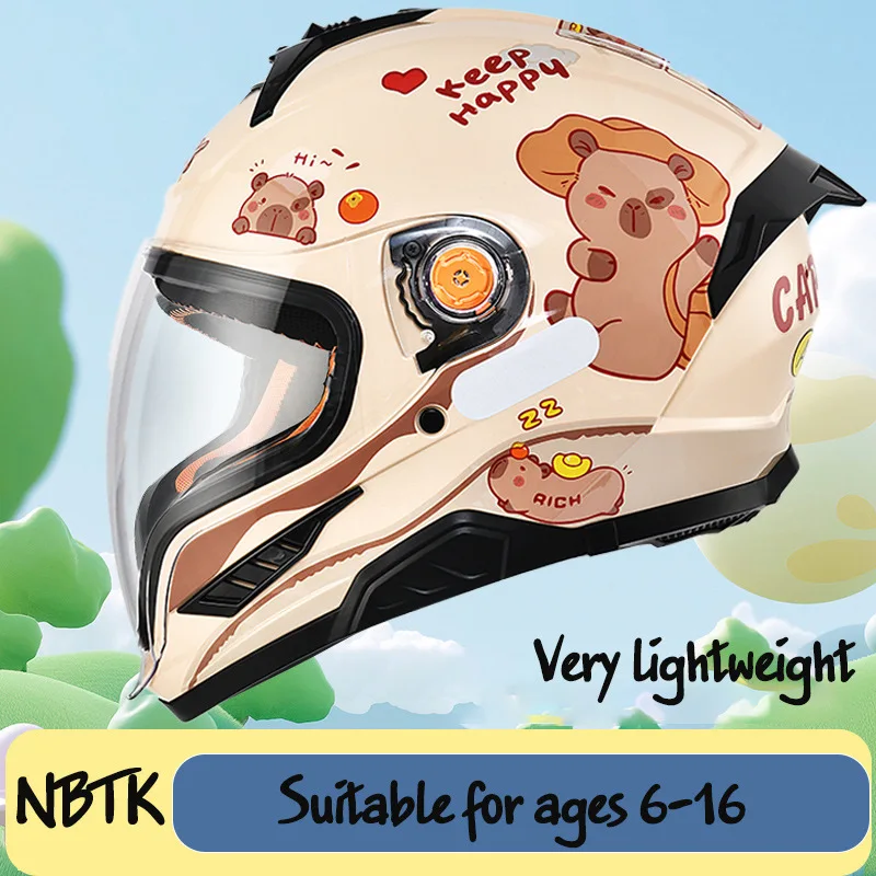 Cute Cartoon Kids Motorcycle Helmet Detachable Full Face Helmet Suitable for All Seasons Children Sports Safety for Cycling
Cute Cartoon Kids Motorcycle Helmet Detachable Full Face Helmet Suitable for All Seasons Children Sports Safety for Cycling