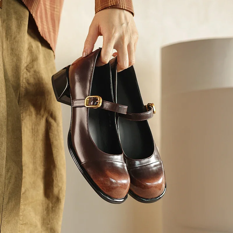 2025 spring autumn women pumps natural leather 22-25cm cowhide+pigskin+sheepskin full leather buckle Mary Jane shoes women shoes
2025 spring autumn women pumps natural leather 22-25cm cowhide+pigskin+sheepskin full leather buckle Mary Jane shoes women shoes