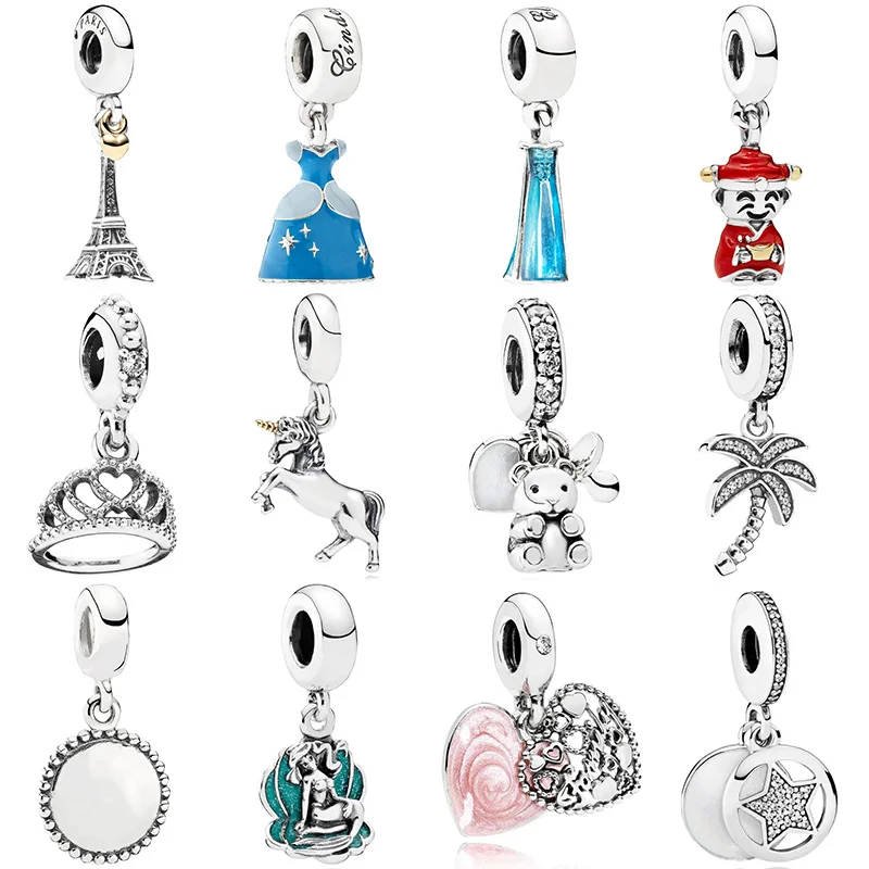 925 Sterling Silver Tower Princess Skirt Crown Star Crystal Dangle Bead Fit Original Pandora Charms Bracelets Women DIY Jewelry
925 Sterling Silver Tower Princess Skirt Crown Star Crystal Dangle Bead Fit Original Pandora Charms Bracelets Women DIY Jewelry
