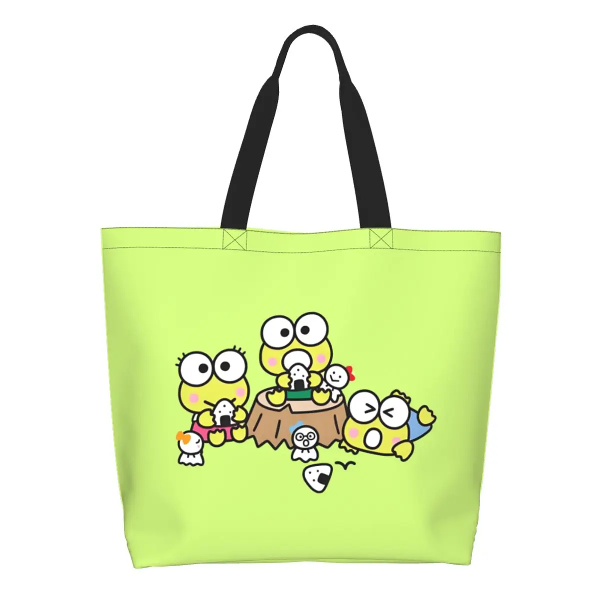 Custom Fashion Printing KeroKeroKeroppi Tote Shopping Bags Durable Canvas Shoulder Shopper Cute Frog Handbag
Custom Fashion Printing KeroKeroKeroppi Tote Shopping Bags Durable Canvas Shoulder Shopper Cute Frog Handbag