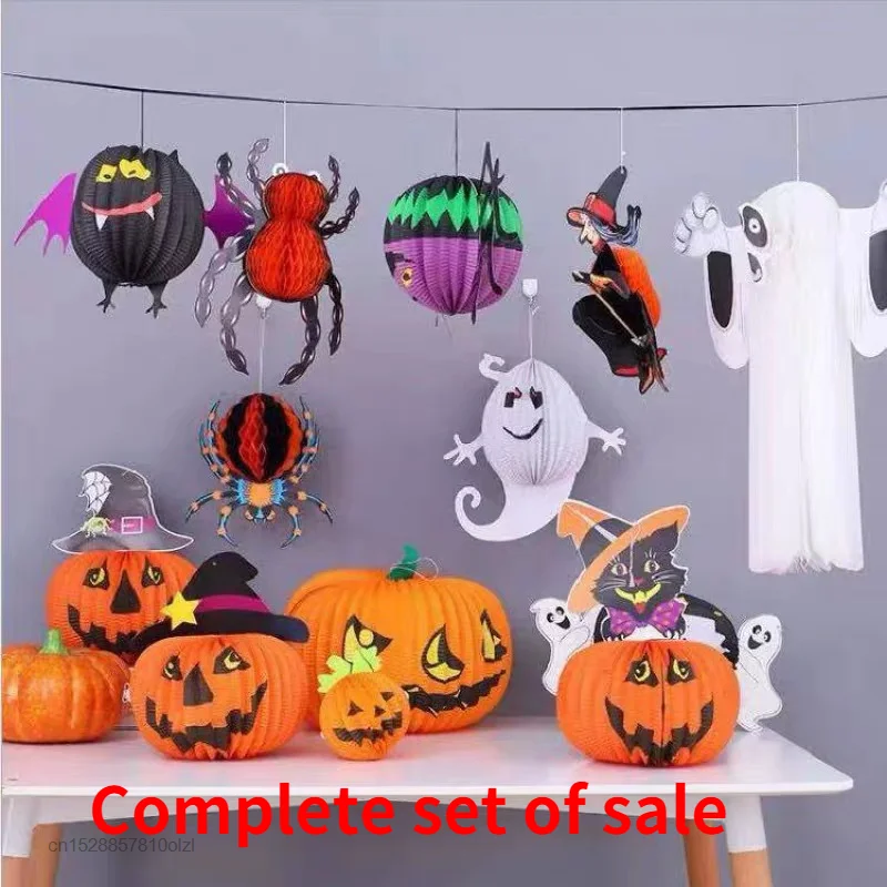 A Set Halloween Decoration Party Pumpkin Ghost Cute Paper Pendant Children Props Ghost Festival Horror Paper Lantern Decoration
A Set Halloween Decoration Party Pumpkin Ghost Cute Paper Pendant Children Props Ghost Festival Horror Paper Lantern Decoration