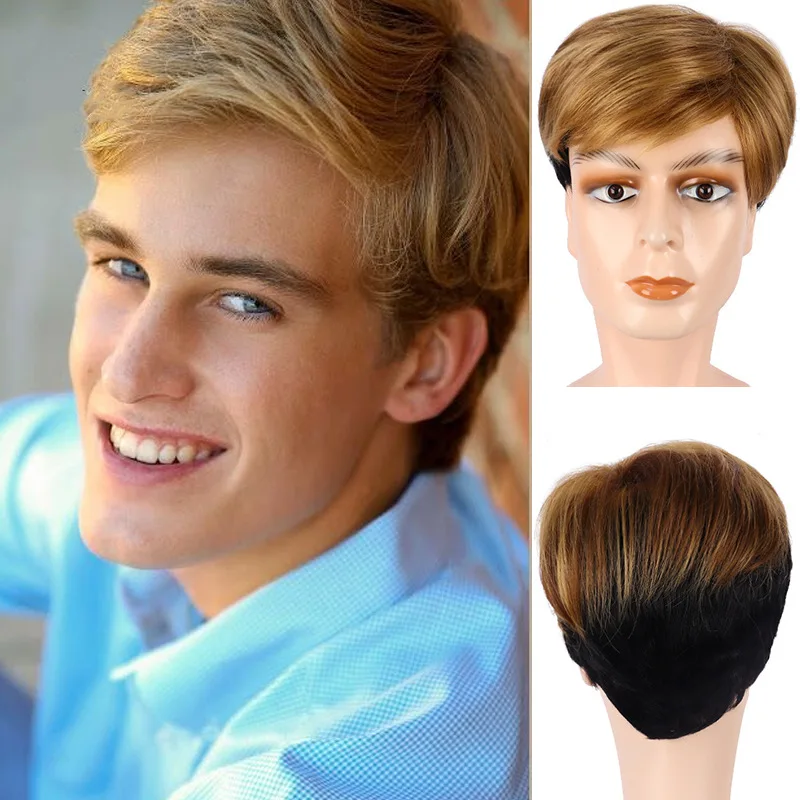 New Men's Synthetic Wig - Brown Side-Parted Short Straight Hair Fashion Synthetic Wig Cap
New Men's Synthetic Wig - Brown Side-Parted Short Straight Hair Fashion Synthetic Wig Cap