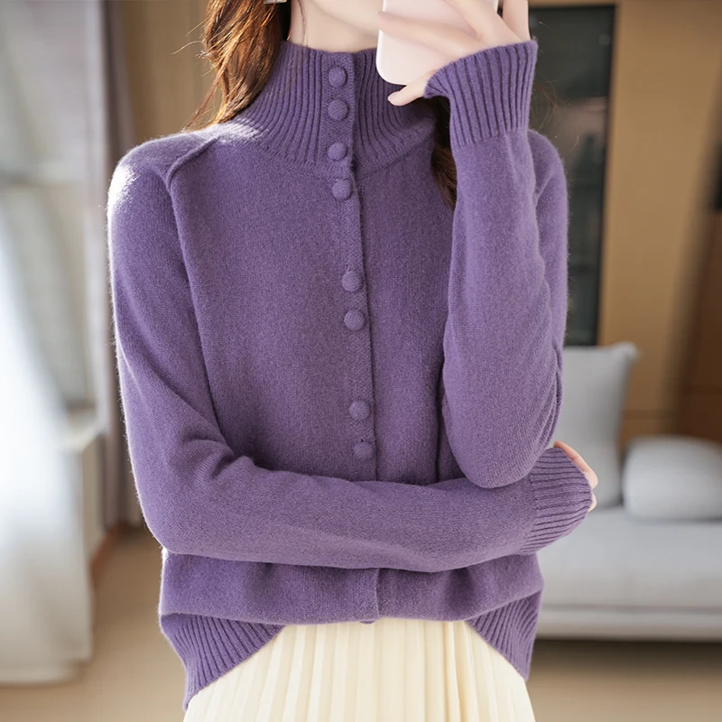 Ladies' 100% Wool Cardigan Loose Single-Breasted Sweater Jacket Autumn/Winter Lapel Knit Jumper Casual Blouse Top
Ladies' 100% Wool Cardigan Loose Single-Breasted Sweater Jacket Autumn/Winter Lapel Knit Jumper Casual Blouse Top