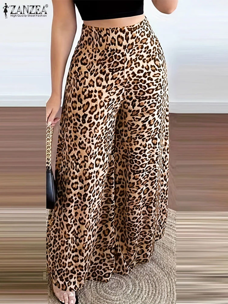 ZANZEA Women Pants Vintage Leopard Printed Wide Leg Pants 2025 Casual Elastic Waist Long Trouser Female Elegant OL Work Bottoms
ZANZEA Women Pants Vintage Leopard Printed Wide Leg Pants 2025 Casual Elastic Waist Long Trouser Female Elegant OL Work Bottoms
