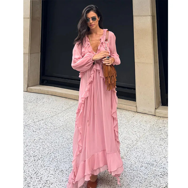 2025 summer women's clothing fresh and sweet style layered ruffle long skirt elegant sexy party daily club clothing Vestidos
2025 summer women's clothing fresh and sweet style layered ruffle long skirt elegant sexy party daily club clothing Vestidos