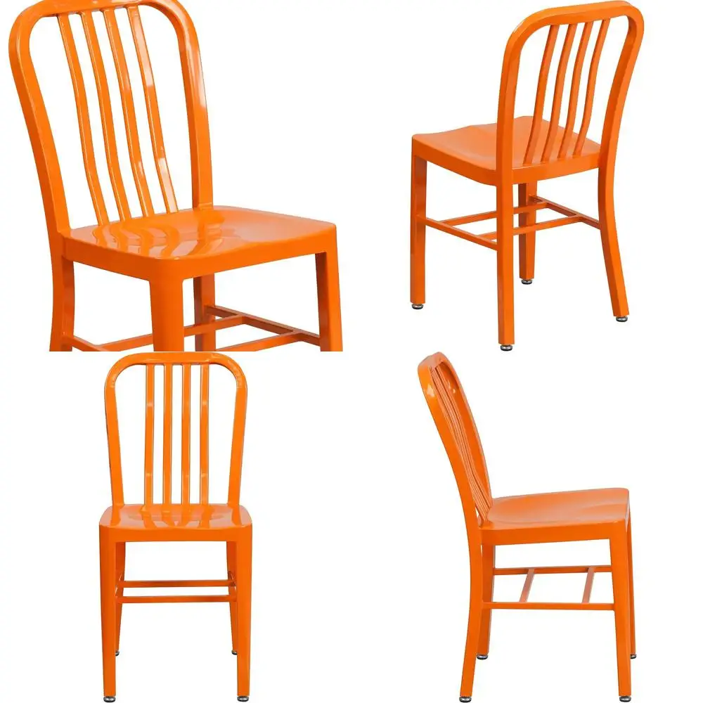 Orange Metal Indoor-Outdoor Chairs, 2-Pack, Commercial Grade
Orange Metal Indoor-Outdoor Chairs, 2-Pack, Commercial Grade
