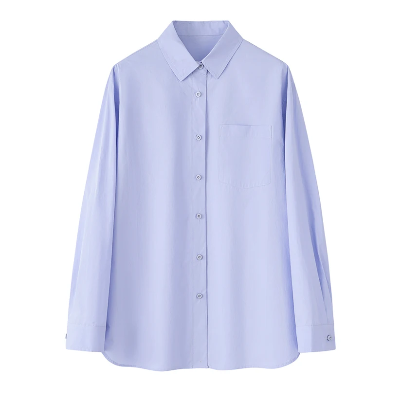 Женская однотонная хлопковая рубашка, весенняя, повседневная, свободного кроя, с длинным рукавом, из высокоплотного хлопка, полностью хлопковая, удобная, дышащая.
Женская однотонная хлопковая рубашка, весенняя, повседневная, свободного кроя, с длинным рукавом, из высокоплотного хлопка, полностью хлопковая, удобная, дышащая.