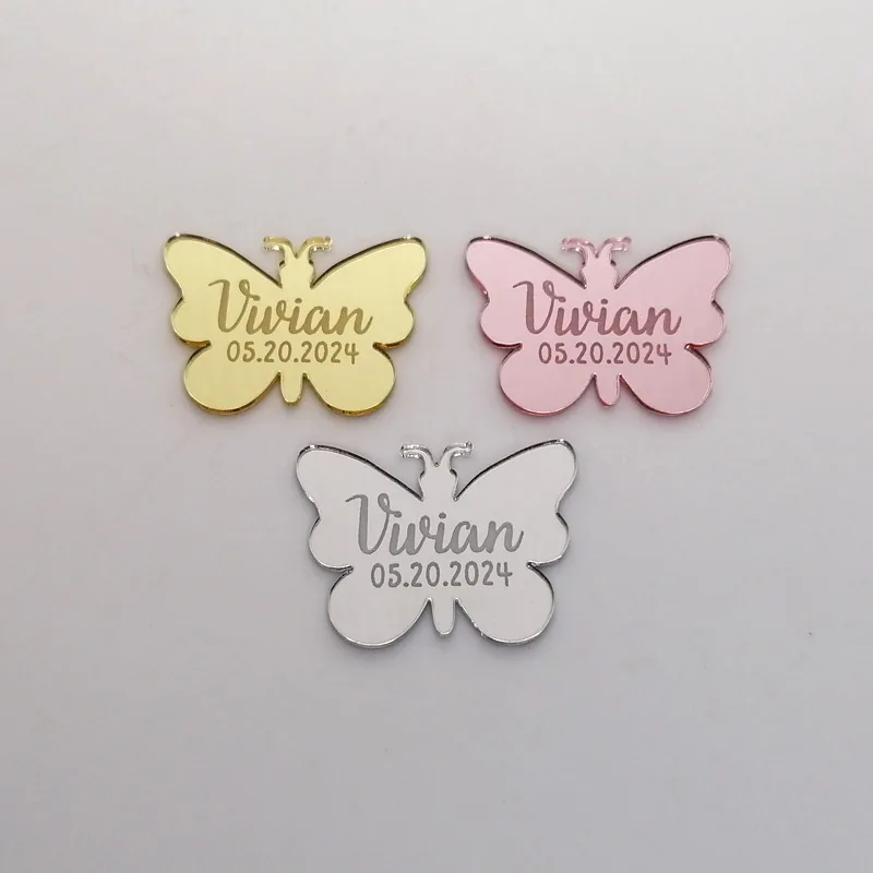 Custom Gold/Silver/Rose Gold Acrylic Mirror Butterfly Tags ,Wedding Birthday Gifts Boxes Candy Box Hanging Tags Party Decor Tag
Custom Gold/Silver/Rose Gold Acrylic Mirror Butterfly Tags ,Wedding Birthday Gifts Boxes Candy Box Hanging Tags Party Decor Tag