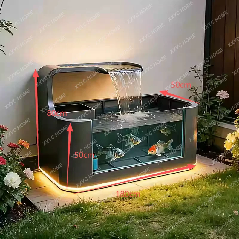 JYAStainless steel fish pond flower box metal flowing water ornament outdoor terrace courtyard
JYAStainless steel fish pond flower box metal flowing water ornament outdoor terrace courtyard