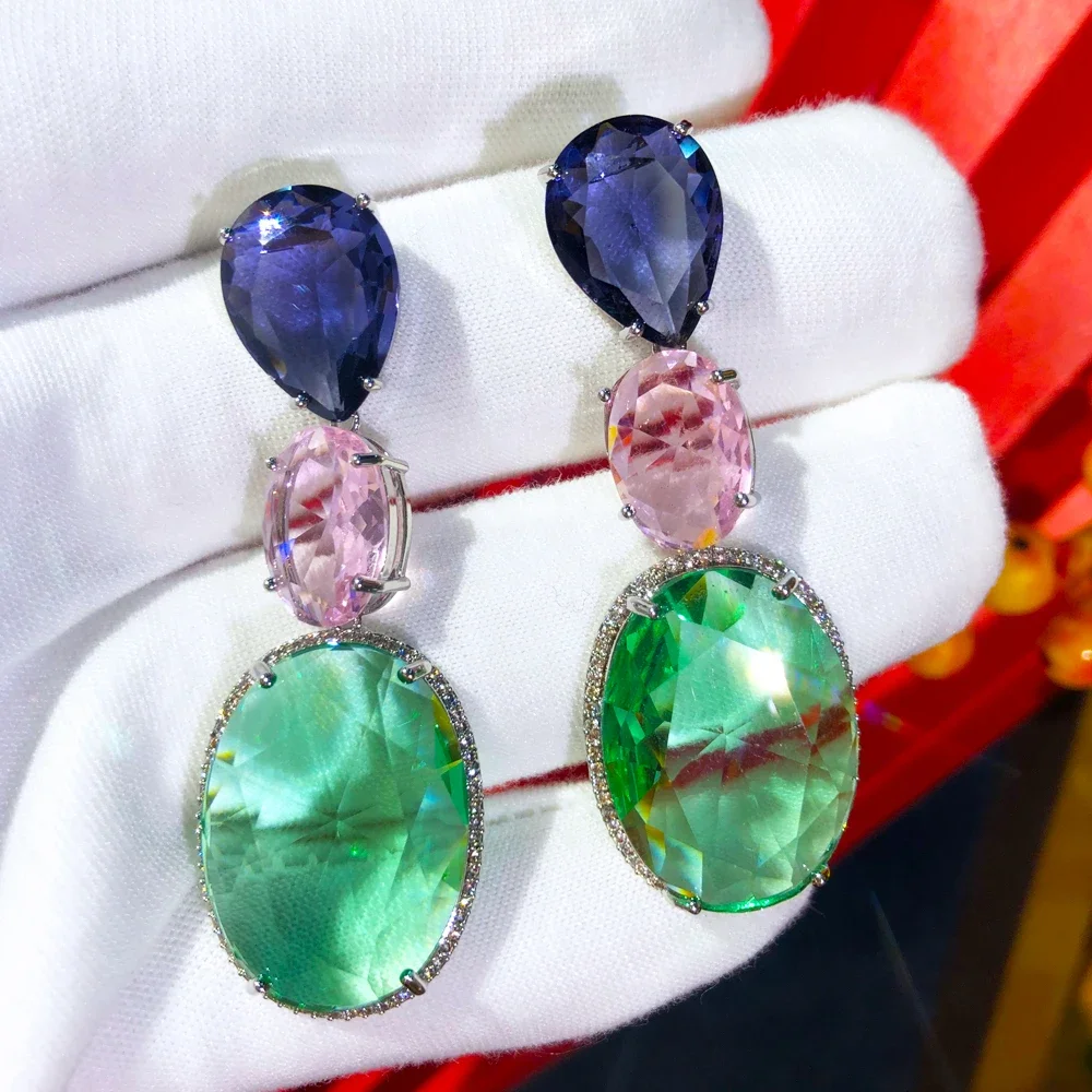 Soramoore Luxury Purple Green Drop Earrings For Women Wedding Bridal Earrings Fashion Trendy Original Jewelry High Quality HOT
Soramoore Luxury Purple Green Drop Earrings For Women Wedding Bridal Earrings Fashion Trendy Original Jewelry High Quality HOT