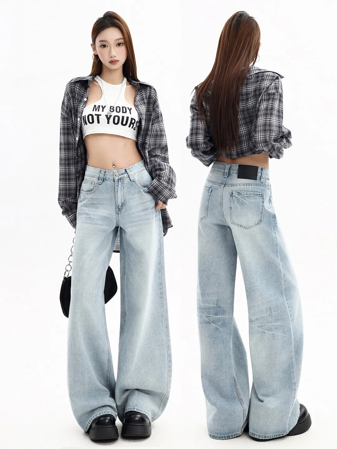 American Style Vintage Light Blue Wide Leg Denim Pants Women's Spring Autumn High Waist Loose Drapey Straight Long Trousers
American Style Vintage Light Blue Wide Leg Denim Pants Women's Spring Autumn High Waist Loose Drapey Straight Long Trousers