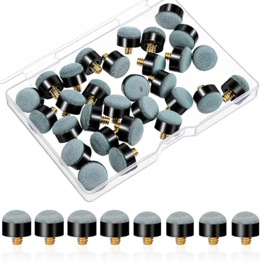 30 Pieces Billiard Pool Cue Tips, 12/13mm Nylon Ferrules, Screw-On Replacement for Pool Sticks Cue Tips Replacement Billiard St
30 Pieces Billiard Pool Cue Tips, 12/13mm Nylon Ferrules, Screw-On Replacement for Pool Sticks Cue Tips Replacement Billiard St