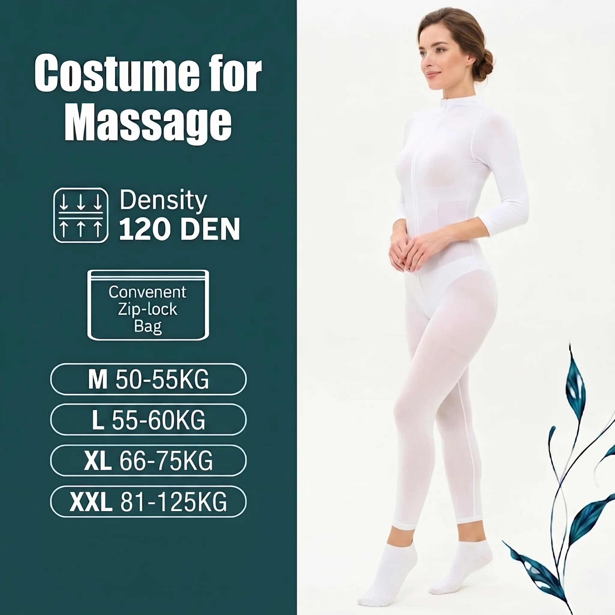 120 DEN Ladies White Full Body Vacuum Roller Massage Jumpsuit Pressotherapy Suit Seamless Slimming Contouring Leotard M L XL XXL
120 DEN Ladies White Full Body Vacuum Roller Massage Jumpsuit Pressotherapy Suit Seamless Slimming Contouring Leotard M L XL XXL