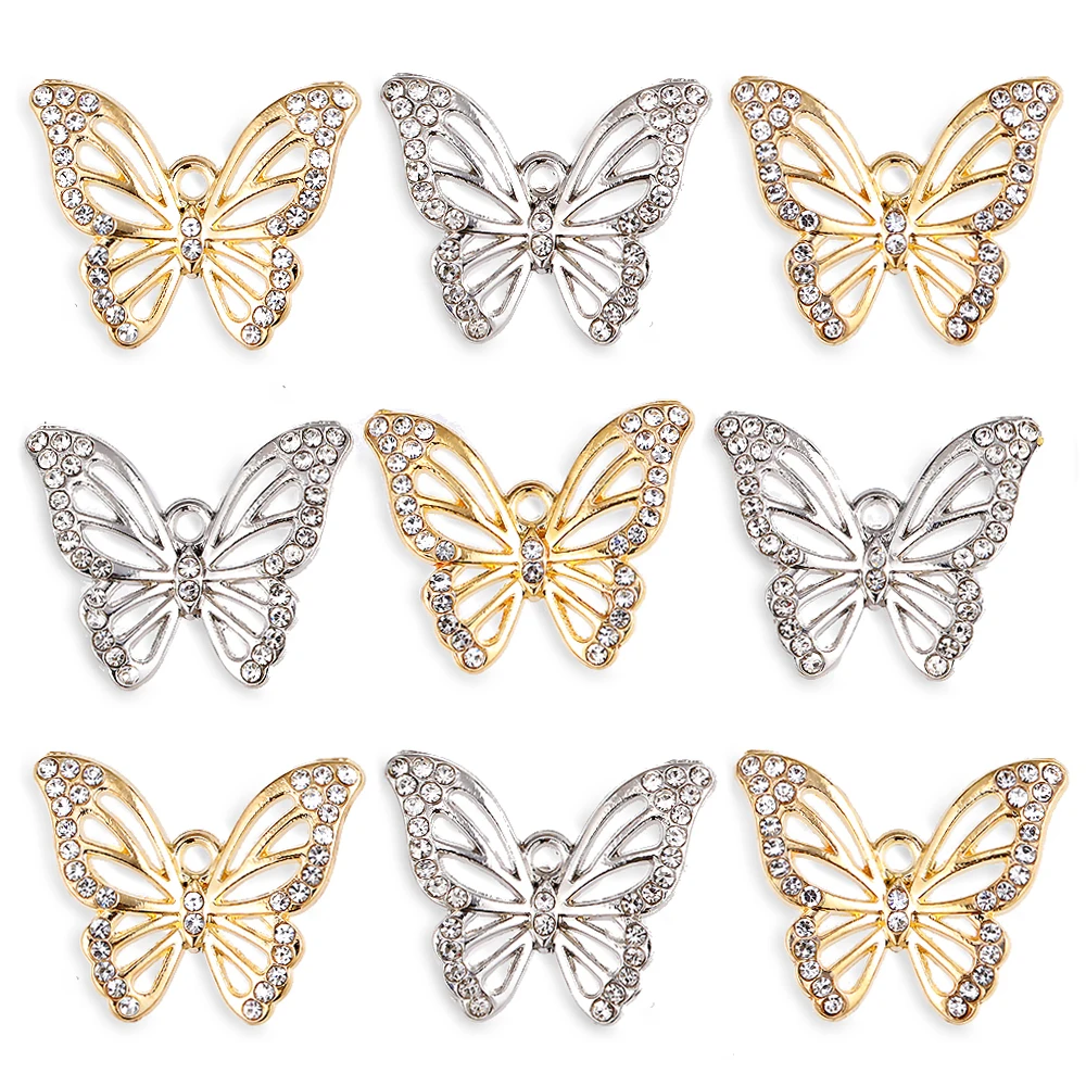 10Pcs Fashion Golden Butterfly Alloy Metal Charms For DIY Bracelet Necklace Jewelry Making Rhinestone Pendant Necklace Gifts
10Pcs Fashion Golden Butterfly Alloy Metal Charms For DIY Bracelet Necklace Jewelry Making Rhinestone Pendant Necklace Gifts