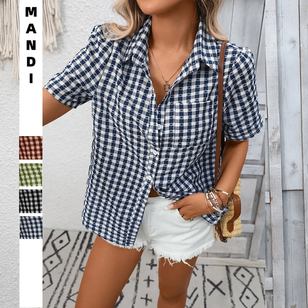 Women's Commuter Shirt Spring/Summer 2026 Collection Relaxed Fit Short-Sleeve Plaid Shirt With Pockets Casual and Stylish
Women's Commuter Shirt Spring/Summer 2026 Collection Relaxed Fit Short-Sleeve Plaid Shirt With Pockets Casual and Stylish