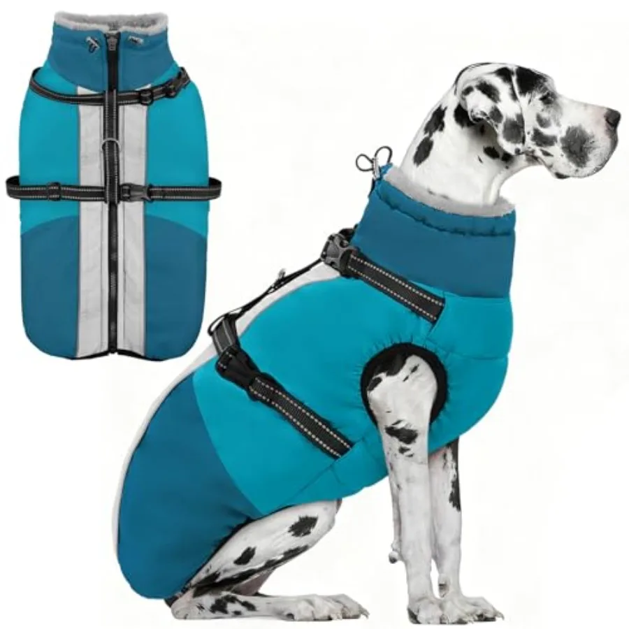 Dog Coat for Large Dogs XXXL Dog Winter Jacket with Harness Built in Turtleneck Cold Weather Coat for Extra Large Dogs Reflecti
Dog Coat for Large Dogs XXXL Dog Winter Jacket with Harness Built in Turtleneck Cold Weather Coat for Extra Large Dogs Reflecti