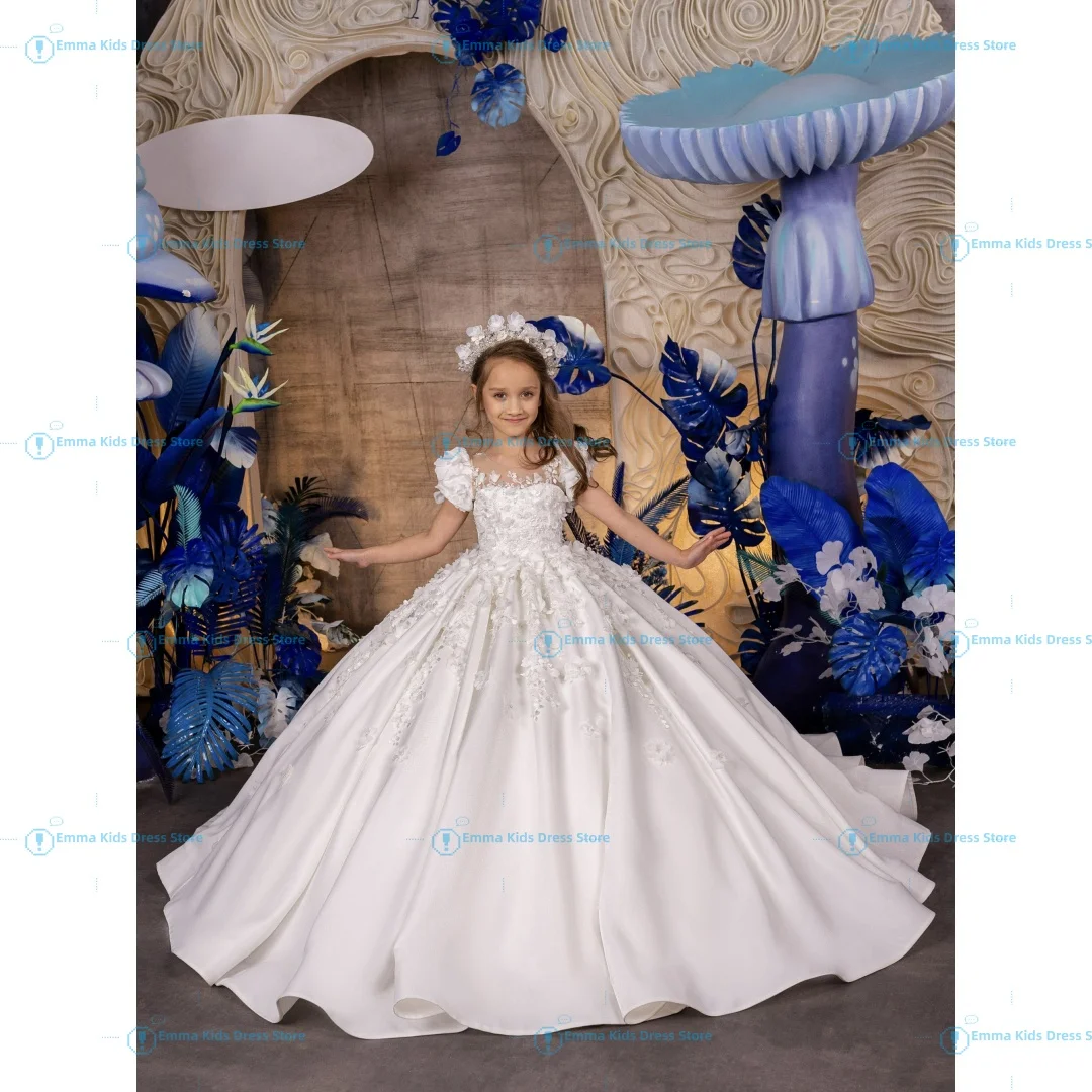 Drois Custom Long Princess Flower Girl Dress Birthday Party, Communion, Wedding, Exquisite 3D Flower White Lace Tulle Dress
Drois Custom Long Princess Flower Girl Dress Birthday Party, Communion, Wedding, Exquisite 3D Flower White Lace Tulle Dress