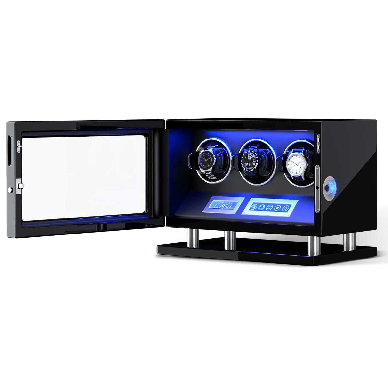 Automatic Watch Winder with LCD Touchscreen Fingerprint Unlock 3 Watch Storage Box Remote Control Display for Watch Care
Automatic Watch Winder with LCD Touchscreen Fingerprint Unlock 3 Watch Storage Box Remote Control Display for Watch Care