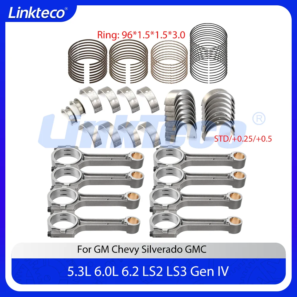 Engine Connecting Rod Main&Conrod Bearing Piston Ring Fits For GM Chevrolet GMC Chevy Silverado 5.3L 6.0L 6.2L LS2 LS3 Gen IV
Engine Connecting Rod Main&Conrod Bearing Piston Ring Fits For GM Chevrolet GMC Chevy Silverado 5.3L 6.0L 6.2L LS2 LS3 Gen IV