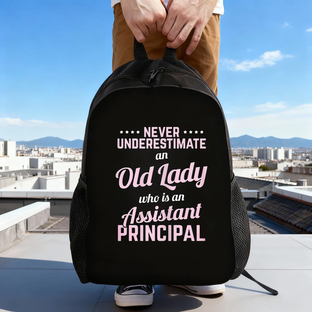 Large Capacity College Backpack for Women | Never Underestimate Old Lady Assistant Principal, Comfortable & Stylish for School, Travel, and Outdoor Activities, Lightweight with Adjustable Straps, Lining, Zip Closure, Ideal for Valentine's Day Gifts
Large Capacity College Backpack for Women | Never Underestimate Old Lady Assistant Principal, Comfortable & Stylish for School, Travel, and Outdoor Activities, Lightweight with Adjustable Straps, Lining, Zip Closure, Ideal for Valentine's Day Gifts