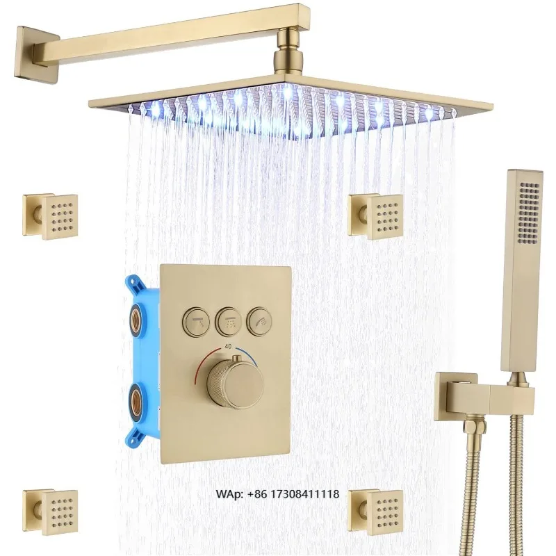 Waterfall Rain Concealed Shower Set Black Brass Bath Shower Faucet Mixer Set with Bathroom Concealed Faucet
Waterfall Rain Concealed Shower Set Black Brass Bath Shower Faucet Mixer Set with Bathroom Concealed Faucet