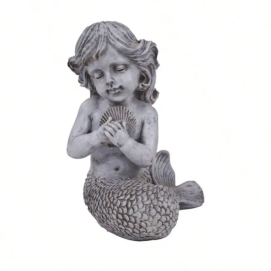 Mermaid Kneeling Holding Shell Garden Statue Art Sculpture Home Backyard Decor
Mermaid Kneeling Holding Shell Garden Statue Art Sculpture Home Backyard Decor