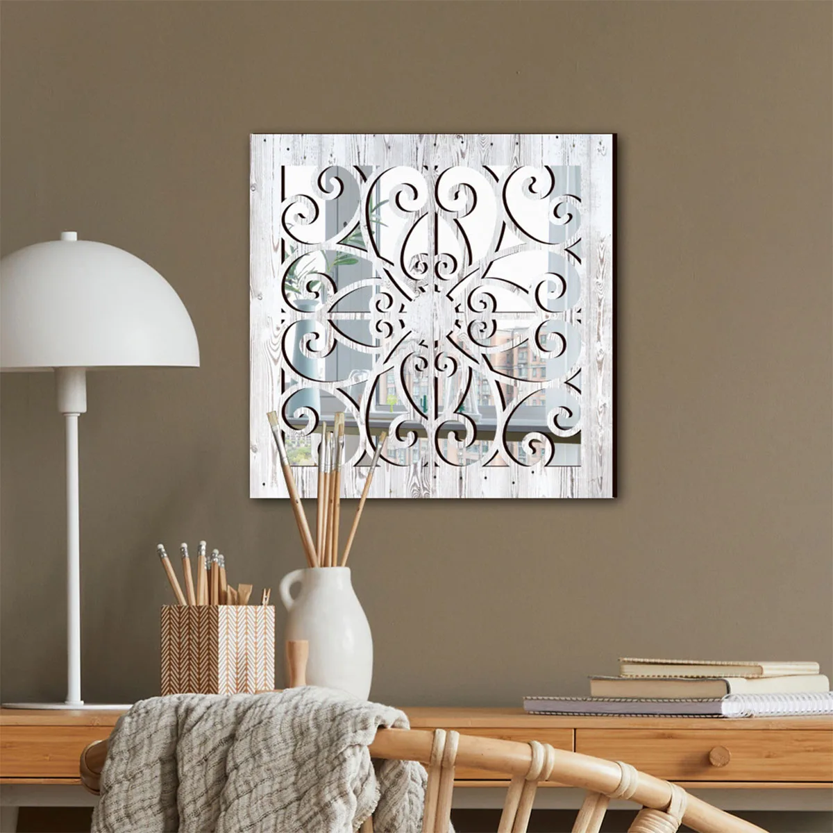 Rustic Wood Wall Decor Mirror, Vintage Style Window Frame Mirror Living Room Bedroom Hallway Courtyard Farmhouse Home Decoration
Rustic Wood Wall Decor Mirror, Vintage Style Window Frame Mirror Living Room Bedroom Hallway Courtyard Farmhouse Home Decoration