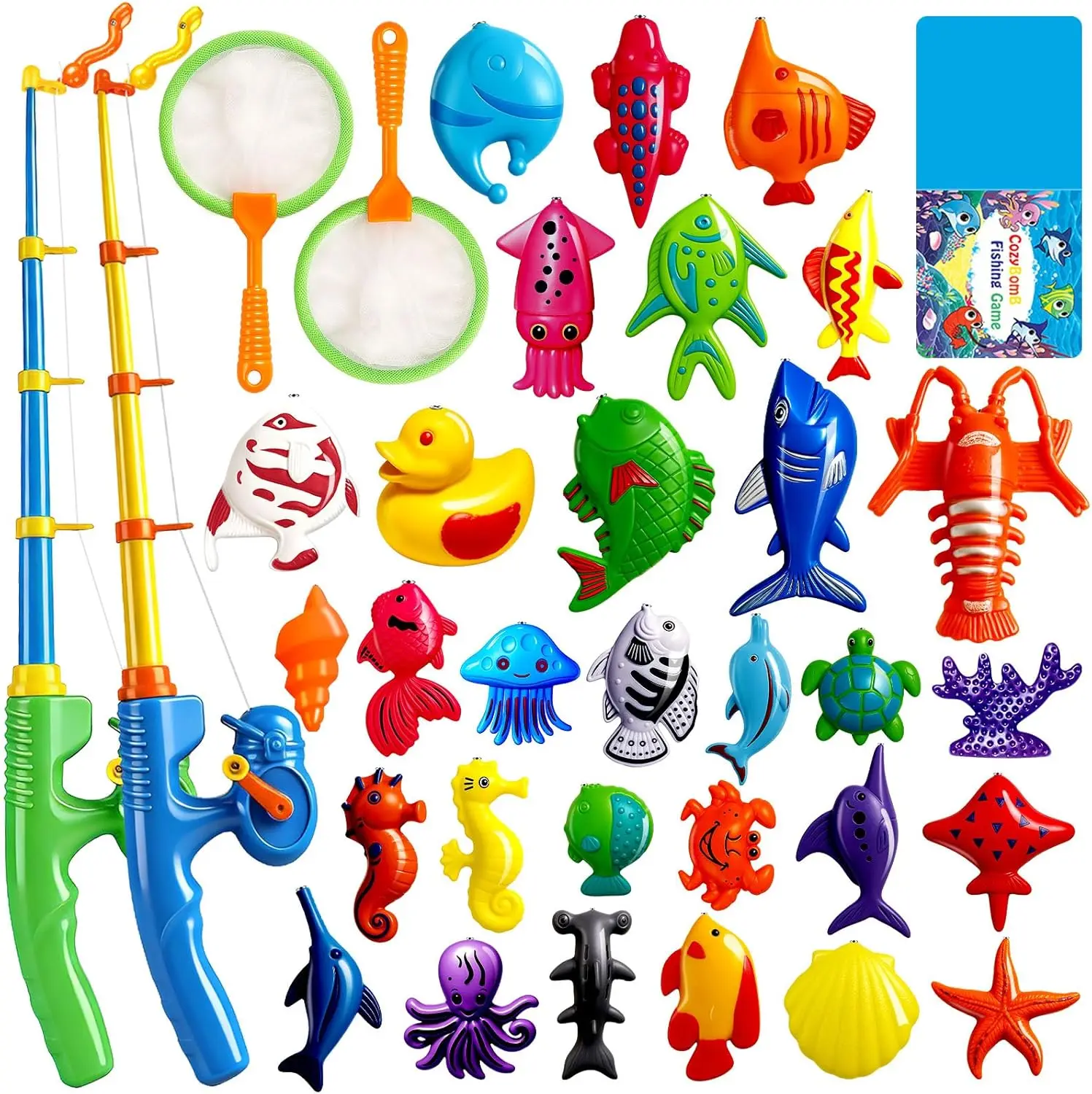 CozyBomB™ Magnetic Fishing Toys Game Set for Kids | Water Table Bathtub Kiddie Pool Party Pole Rod Net, Outdoor Plastic Floating Fish, Toddler Bath Color Ocean Sea Animals Birthday Gift Age 3-5 6 4-8
CozyBomB™ Magnetic Fishing Toys Game Set for Kids | Water Table Bathtub Kiddie Pool Party Pole Rod Net, Outdoor Plastic Floating Fish, Toddler Bath Color Ocean Sea Animals Birthday Gift Age 3-5 6 4-8