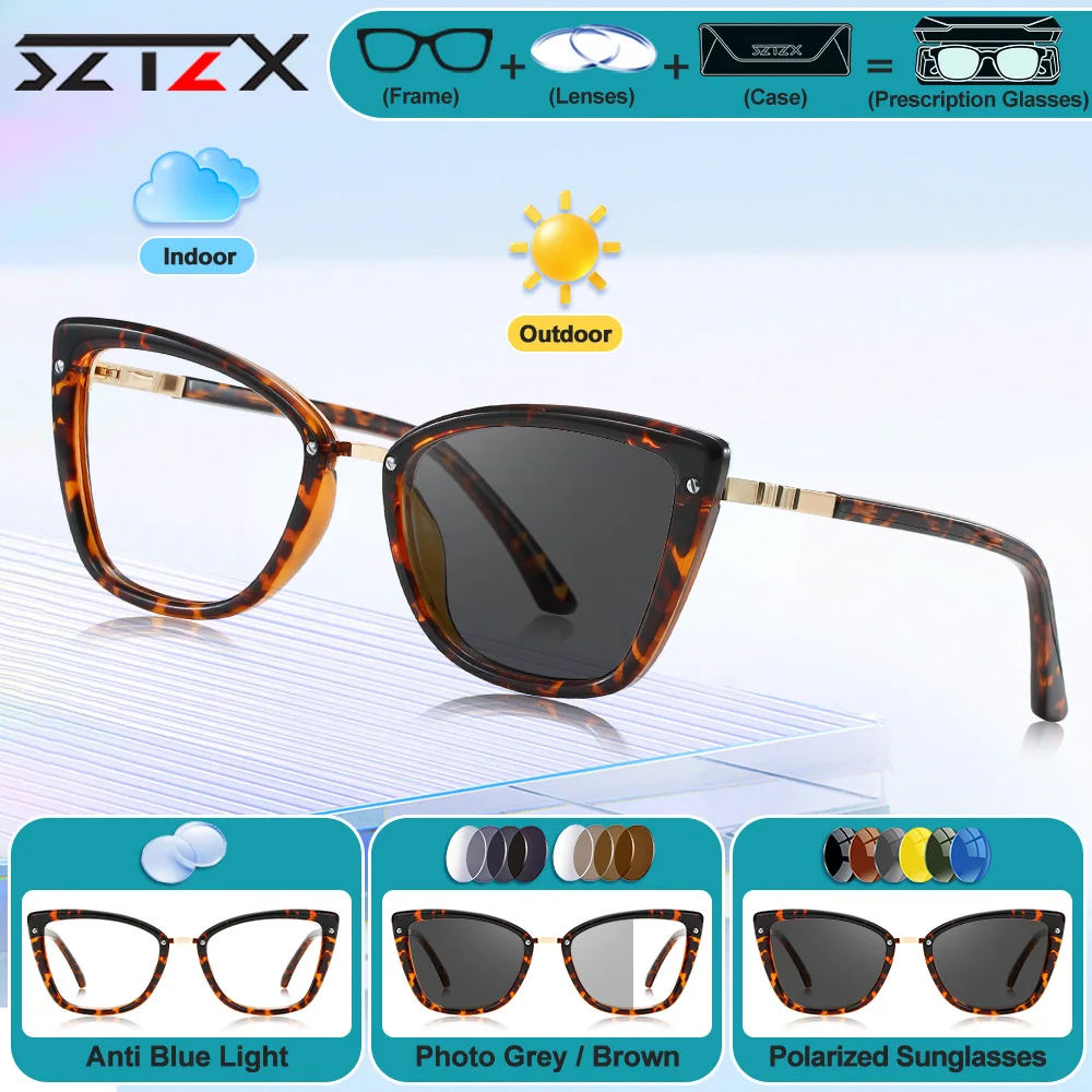 SZTZX Simple Trendy Cat Eye Frame Photochromic Myopia Prescription Glasses Anti Blue Light Women Progressive Reading Eyeglasses
SZTZX Simple Trendy Cat Eye Frame Photochromic Myopia Prescription Glasses Anti Blue Light Women Progressive Reading Eyeglasses